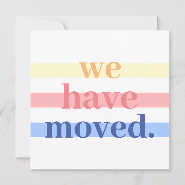 Simple Pastel We Have Moved Announcement (Front)