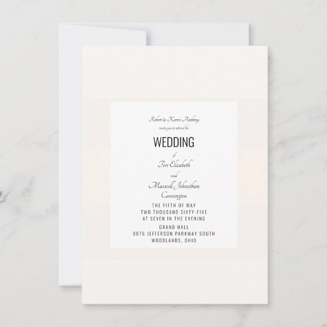 Simple Pastel Wedding  Invitation (Front)