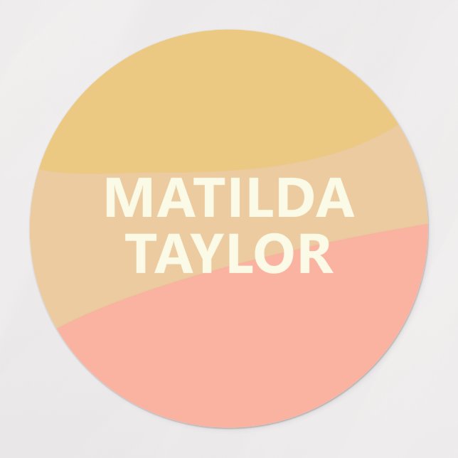 Simple Pastel Yellow Coral Personalised Name Cute (Design 1)