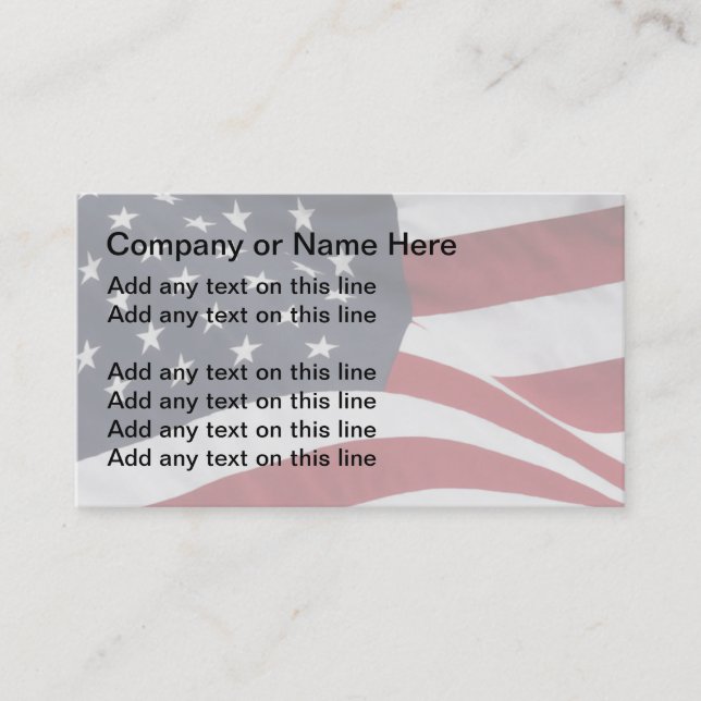 Simple Patriotic Business Cards (Front)