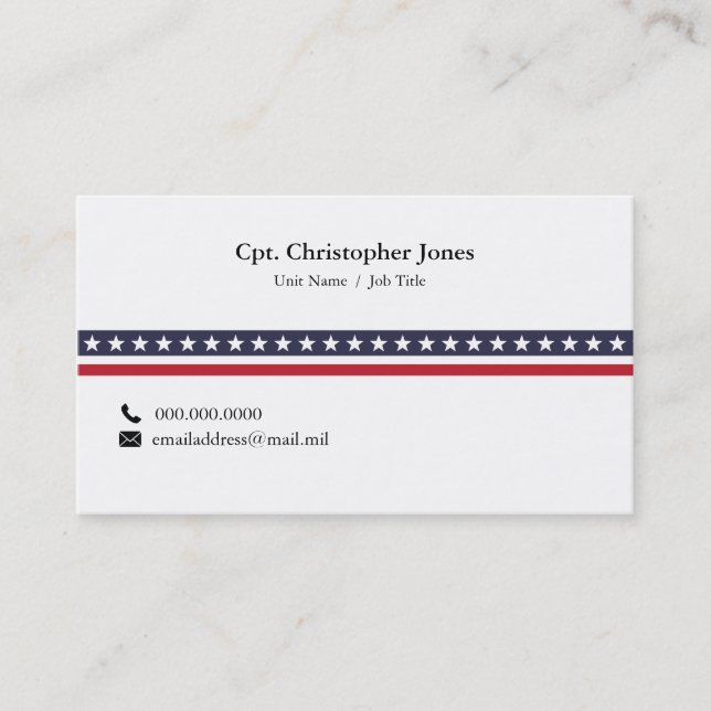 Simple Patriotic Stripe Business Card (Front)