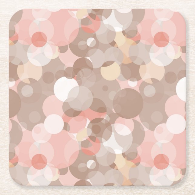 Simple Pattern - Circles Square Paper Coaster (Front)