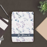 Simple pattern leaves iPad Smart Cover<br><div class="desc">Elegant vintage green leaves pattern-grey purple on a white background. Please customise all the available options as you wish.</div>