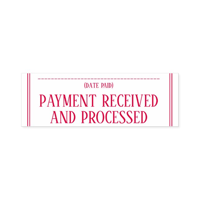 Simple "PAYMENT RECEIVED AND PROCESSED" Self-inking Stamp (Design)