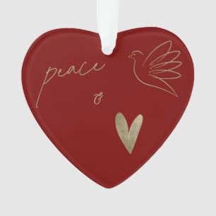 Simple Peace & Love Dove Photo Christmas Card Ornament