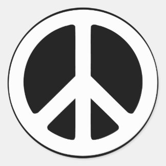 Simple Peace Sign Classic Round Sticker