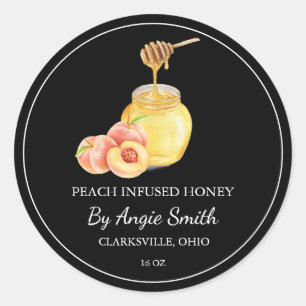 Simple Peach Infused Honey Label