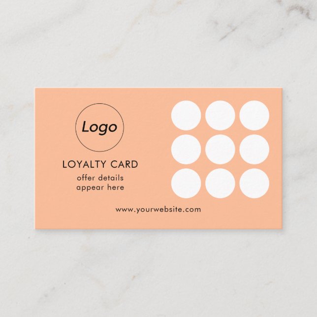 Simple Peach Logo Loyalty card (Front)
