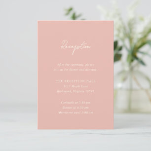 Simple Peach Modern Wedding Enclosure Card