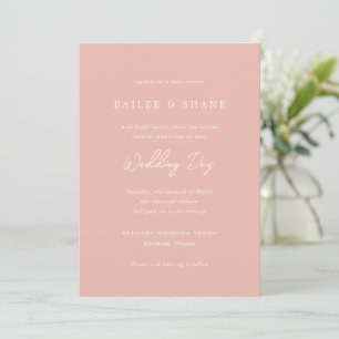 Simple Peach Modern Wedding Invitation