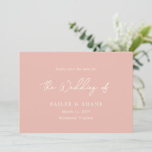 Simple Peach Modern Wedding Save The Date