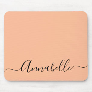 Simple Peach Personalised Name Mouse Mat