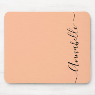 Simple Peach Personalised Name Mouse Mat