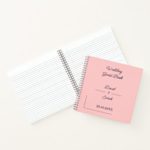 Simple Peach Personalised Wedding Guest Notebook