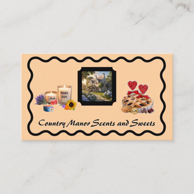 Simple Peach Sherbet Handmade Country Goods  Business Card (Front)