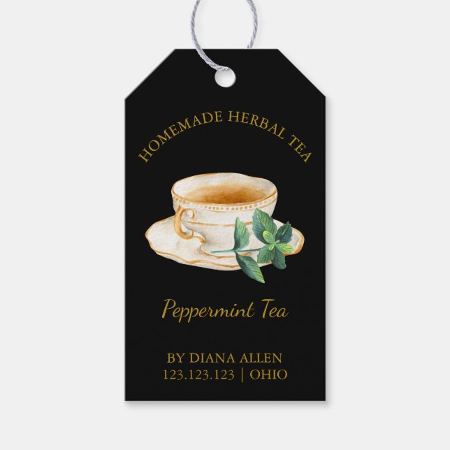Simple Peppermint Tea Hang Tag  (Front)