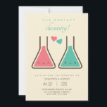 Simple Perfect Chemistry Wedding Invitation<br><div class="desc">Create your own modern chemistry themed wedding invite. This nerdy invitation template is perfect for anyone who are getting married and love science. Pink and Blue design shows intertwined chemistry beakers with hearts. Easily customise with your wedding details.</div>