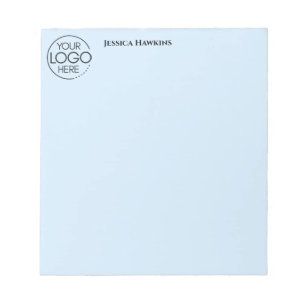 Simple Personal Business Stationery Logo Blue Notepad