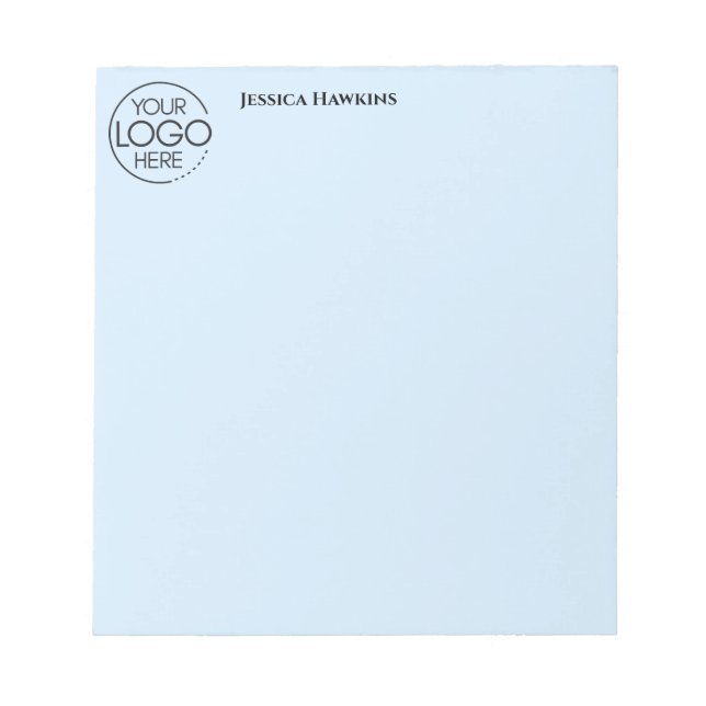 Simple Personal Business Stationery Logo Blue Notepad (Front)