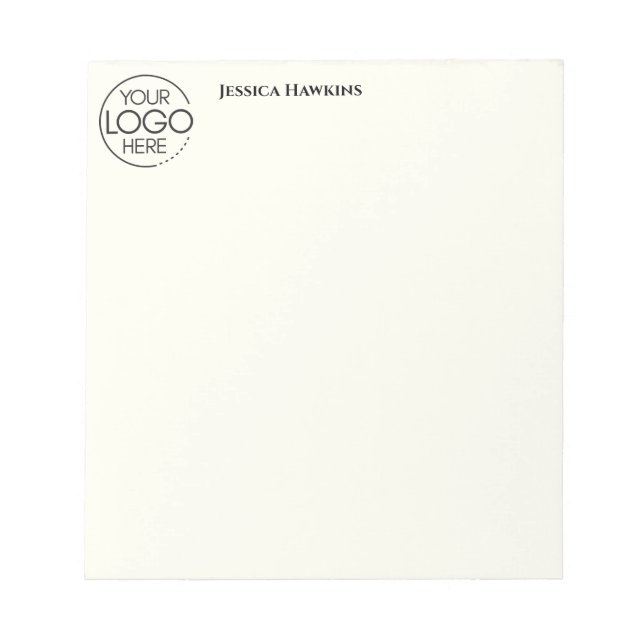 Simple Personal Business Stationery Logo Buff Notepad (Front)