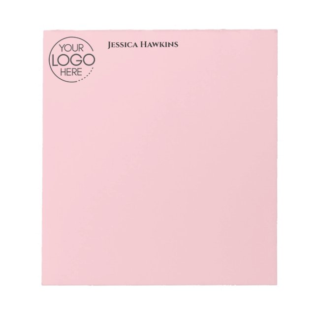 Simple Personal Business Stationery Logo Pink Notepad (Front)