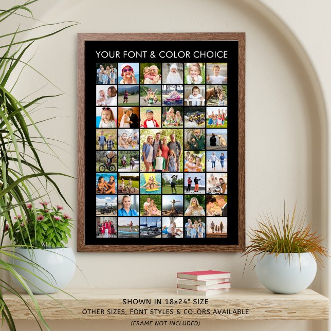 Simple Personalised 45 Square Photo Collage Poster (Creator Uploaded)
