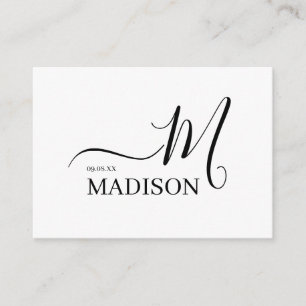 Simple Personalised Black And White wedding Enclosure Card