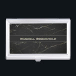 Simple Personalised Black Marble Professional Business Card Holder<br><div class="desc">Personalise this faux black marble case with your name and the next time you give someone your card, watch their face. If you've been keeping your business cards in your pocket or your wallet, you'll see a difference. Your business deserves to be taken to the next level of professionalism, and...</div>