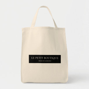 Simple Personalised Black White Store Name Tote Bag