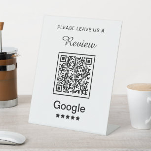 Simple Personalised Business Leave a Review Pedestal Sign