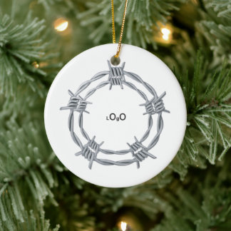 Simple Personalised business logo  Ceramic Tree Decoration