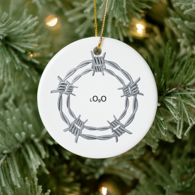 Simple Personalised business logo  Ceramic Tree Decoration (Tree)