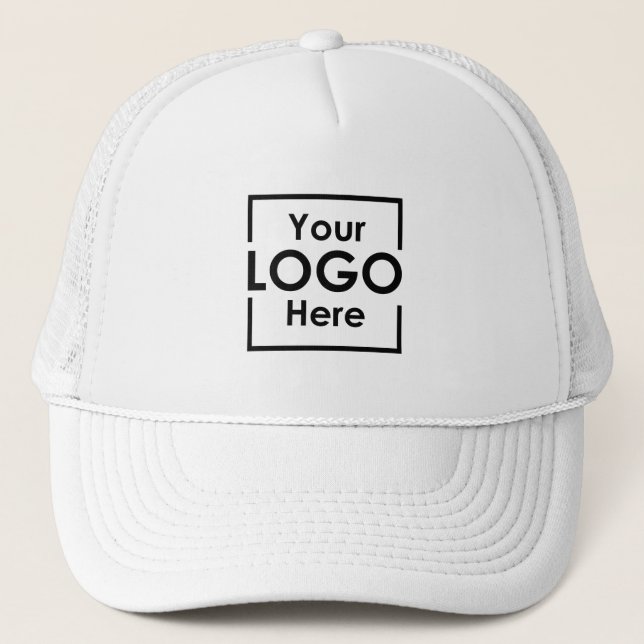 Simple Personalised Business Logo Company Brand Trucker Hat (Front)