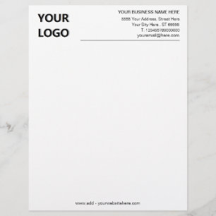 Simple Personalised Business Logo Name Office Custom Letterhead