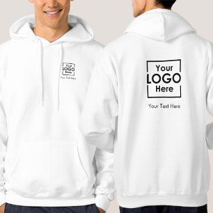 Simple Personalised Business Logo Text Front Back Hoodie