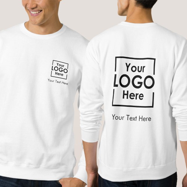 Simple Personalised Business Logo Text Front Back Sweatshirt (Simple Personalized Business Logo Text Front Back Sweatshirt)