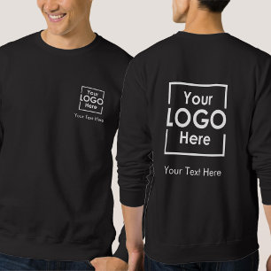 Simple Personalised Business Logo Text Front Back  Sweatshirt