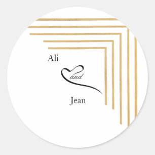 Simple personalised classic round sticker