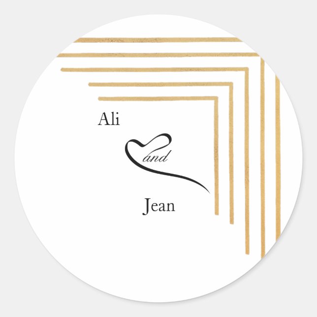 Simple personalised classic round sticker (Front)