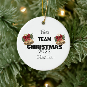 simple personalised co-workers Christmas gift Ceramic Tree Decoration