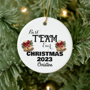 simple personalised co-workers Christmas gift Ceramic Tree Decoration