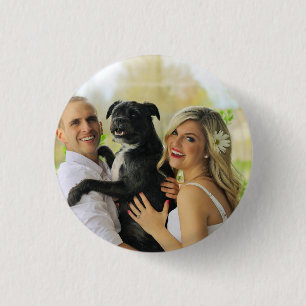 Simple Personalised Dog Pet Photo Keepsake 3 Cm Round Badge