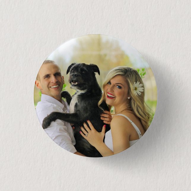 Simple Personalised Dog Pet Photo Keepsake 3 Cm Round Badge (Front)