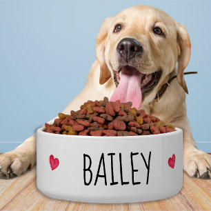 Simple Personalised Dog Water Food Ceramic