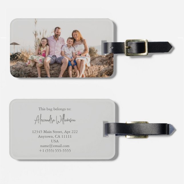Simple Personalised Family Photo Luggage Tag (Creator Uploaded)