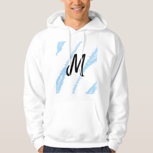 Simple personalised glitter monogram baking throw hoodie
