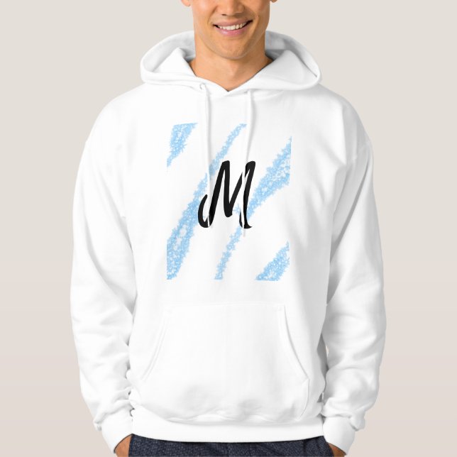 Simple personalised glitter monogram baking  throw hoodie (Front)