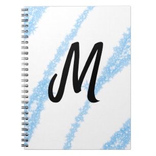 Simple personalised glitter monogram baking  throw notebook