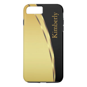 Simple Personalised Gold Black Classy Bling Style iPhone 8 Plus/7 Plus Case