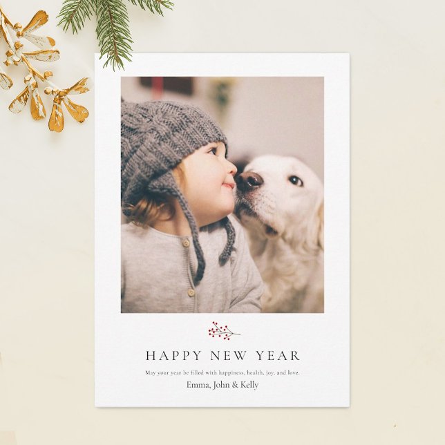 Simple Personalised Happy New Year Photo Card (Creator Uploaded)